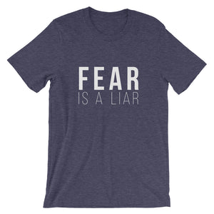 The next level of you is on the other side.  Fear Is A Liar T-Shirt - Worthy Human